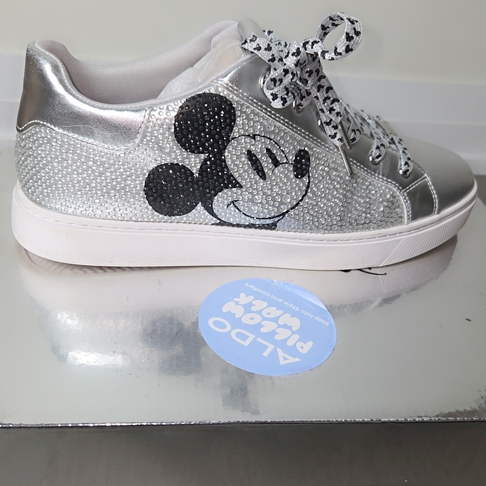 Aldo Silver Mickey Sneakers